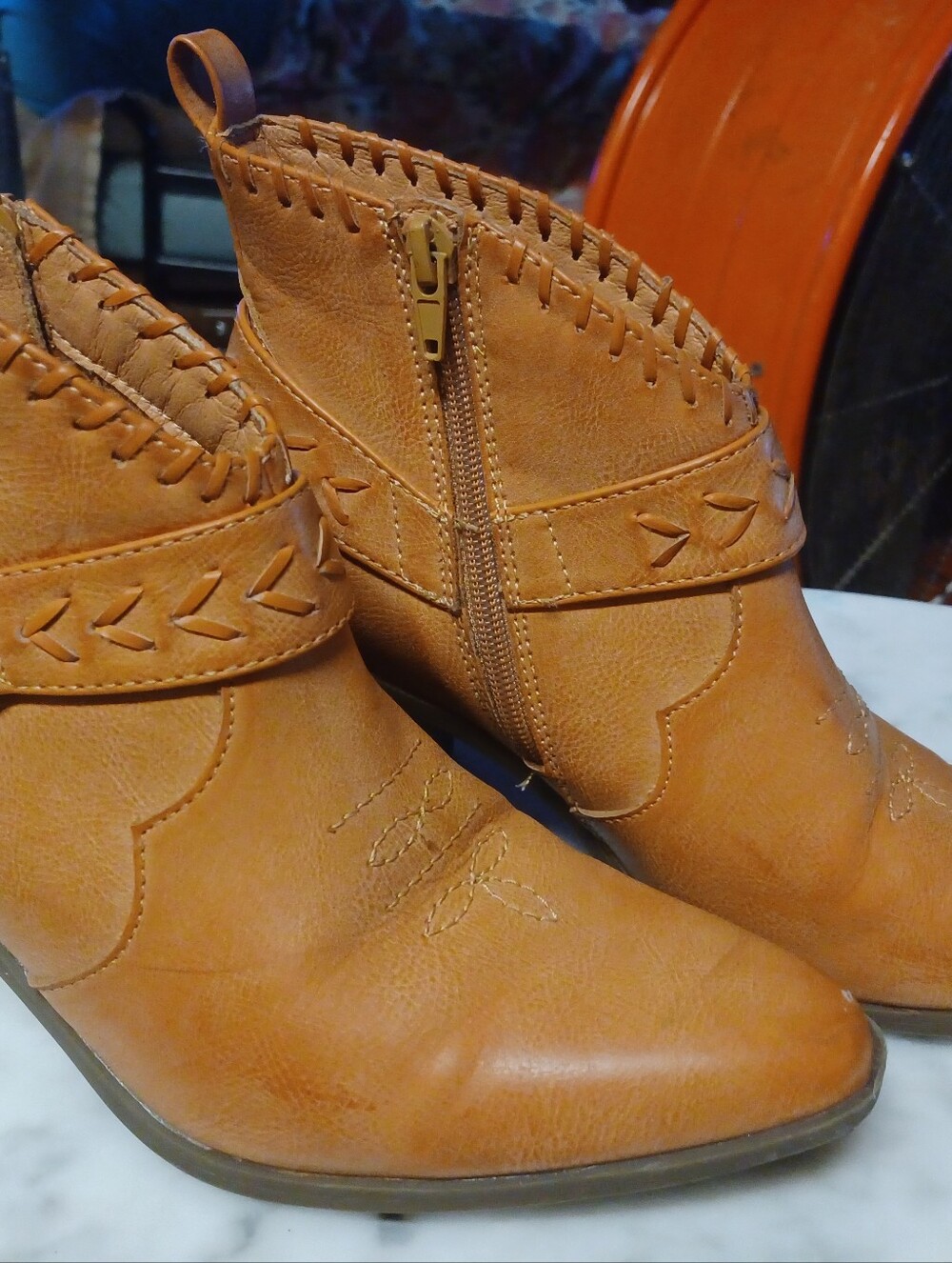 Frye & Co. Palma Ankle Booties 7.5 M Tan